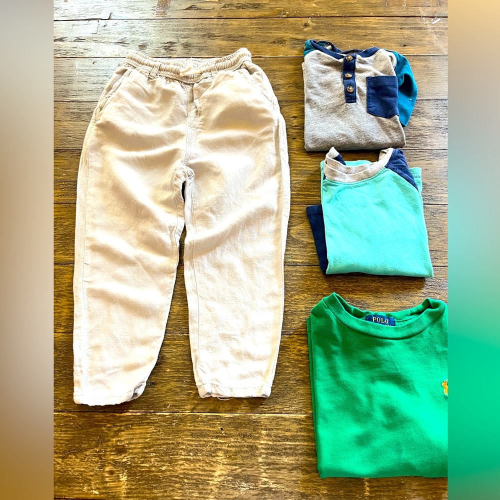 Zara boys linen pants tops Ralph lauren